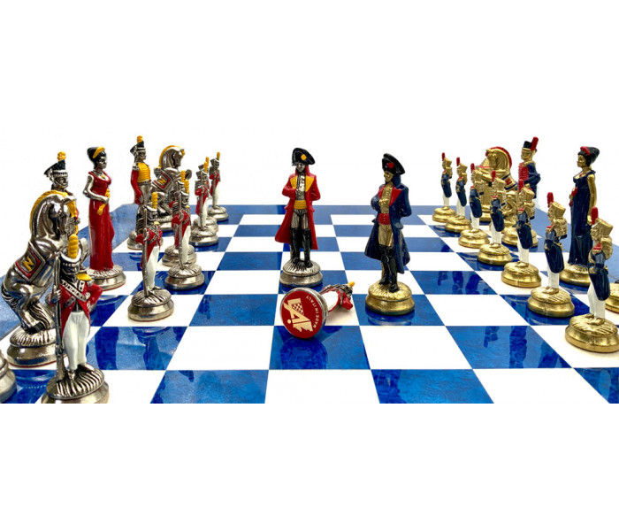 Шахматы Italfama Napoleone, 51 x 51 см, фигуры цинк, латунь, никель (19-57+526R)