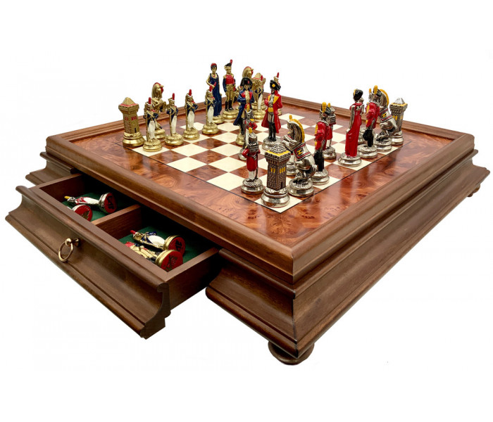 Шахматы Italfama Napoleone, 53 x 53 см, фигуры цинк, латунь, никель (19-57+434R)