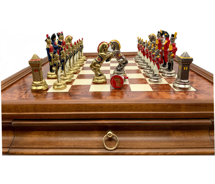 Шахматы Italfama Napoleone, 53 x 53 см, фигуры цинк, латунь, никель (19-57+434R)