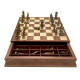 Шахматы Italfama Romani vs Barbari, доска шкатулка, 38 x 38 см, фигуры цинк, латунь, никель (93M+G10936)