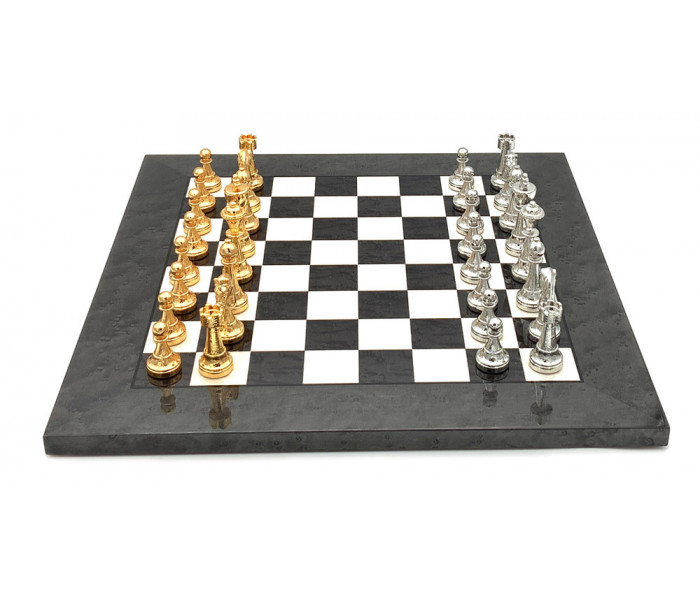 Шахматы Italfama Staunton Nero, 42 x 42 см, фигуры цинк, золото, серебро (70G+513R)