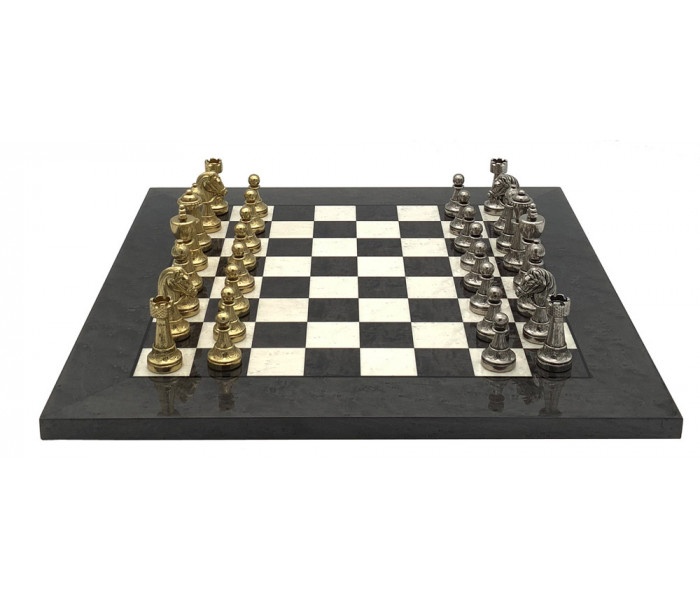 Шахматы Italfama Staunton Nero, 42 x 42 см, фигуры цинк, латунь, никель (70M+513R)