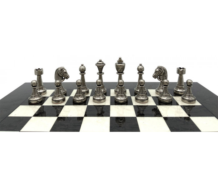 Шахматы Italfama Staunton Nero, 42 x 42 см, фигуры цинк, латунь, никель (70M+513R)