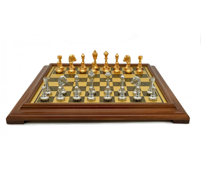 Шахматы Italfama Staunton, 48 x 48 см, фигуры цинк, золото, серебро (70G+252BW)