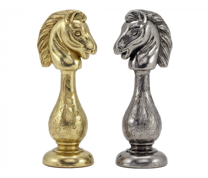 Шахи та нарди Italfama Arabescato Marrone, 48 x 48 см, фігури цинк, латунь, нікель (81M+212L)