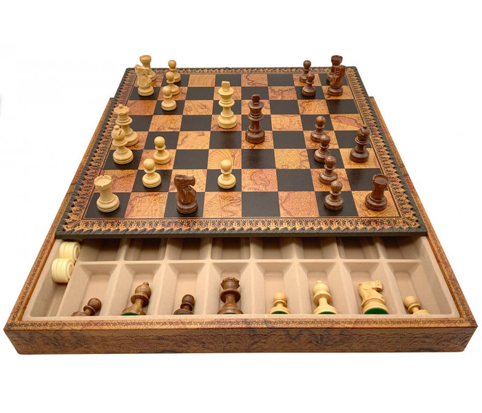 Шахматы и нарды Italfama Classico, 48 x 48 см, фигуры дерево (G250-76+222MAP)