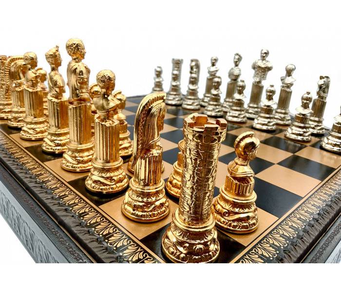 Шахматы и нарды Italfama Imperatore Romano, 48 x 48 см, фигуры цинк, золото, серебро (46G+222GN)