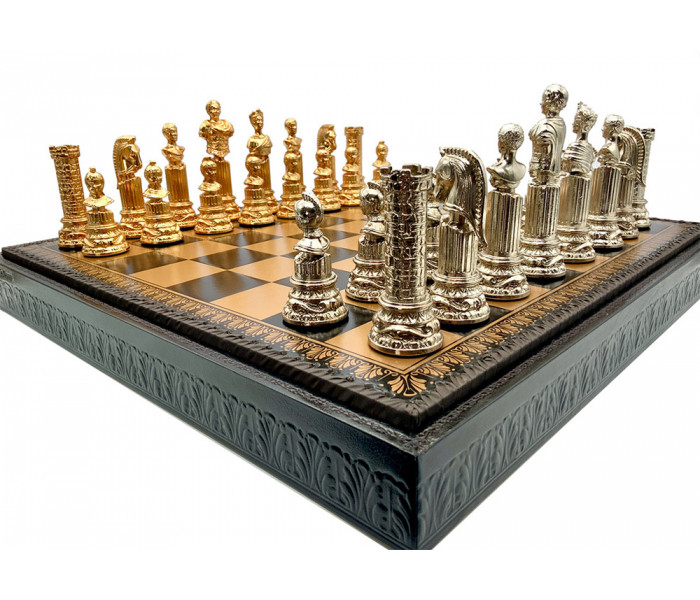 Шахматы и нарды Italfama Imperatore Romano, 48 x 48 см, фигуры цинк, золото, серебро (46G+222GN)