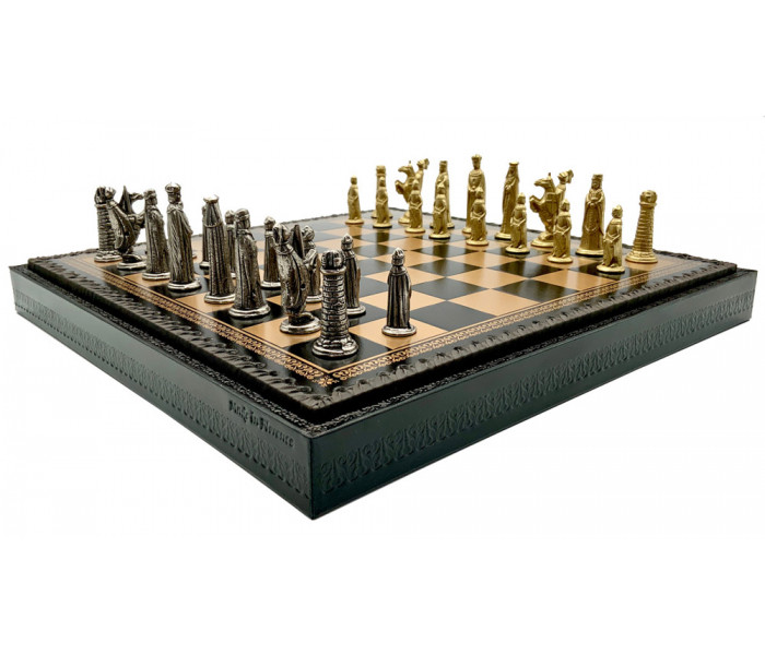 Шахматы и нарды Italfama Medioevale, 35 x 35 см, фигуры цинк, латунь, никель (71M+219GN)