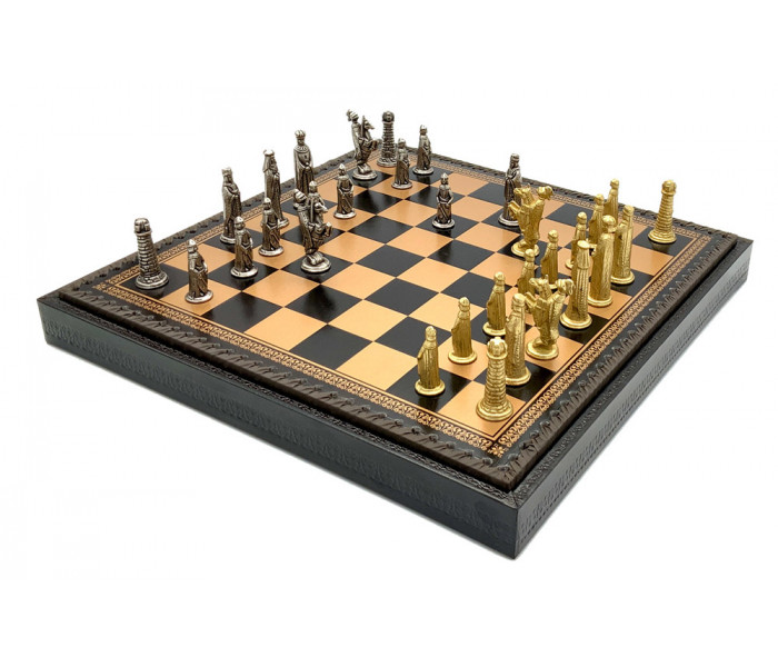 Шахматы и нарды Italfama Medioevale, 35 x 35 см, фигуры цинк, латунь, никель (71M+219GN)