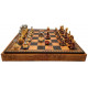 Шахматы и нарды Italfama Mignon Fiorito Marrone, 48 x 48 см, фигуры цинк, золото, серебро (158G+222MAP)