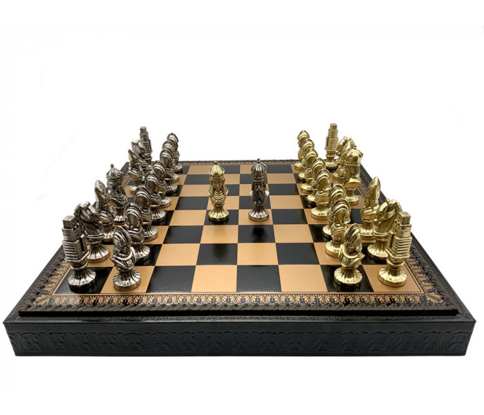 Шахматы и нарды Italfama Moncada, 48 x 48 см, фигуры цинк, латунь, никель (18M+222GN)
