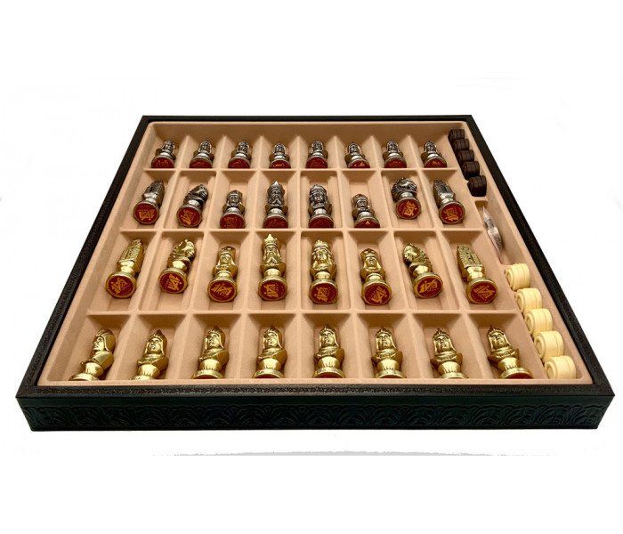 Шахматы и нарды Italfama Moncada, 48 x 48 см, фигуры цинк, латунь, никель (18M+222GN)