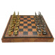 Шахматы и нарды Italfama Napoleone Marrone Carta, 35 x 35 см, фигуры цинк, латунь, никель (92M+219MAP)