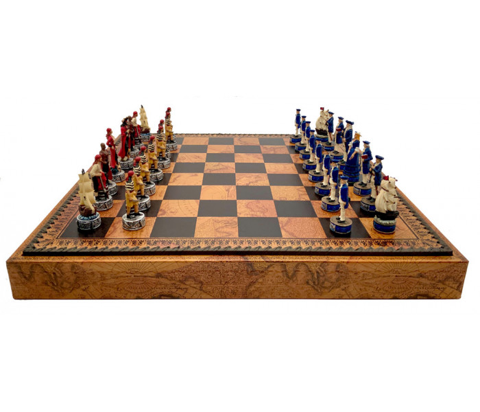 Шахматы и нарды Italfama Pirati, 48 x 48 см, фигуры полистоун (R71025+222MAP)