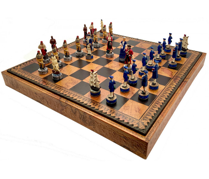 Шахматы и нарды Italfama Pirati, 48 x 48 см, фигуры полистоун (R71025+222MAP)