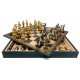 Шахматы и нарды Italfama Samurai Nero, 48 x 48 см, фигуры цинк, латунь, никель (87M+222GN)