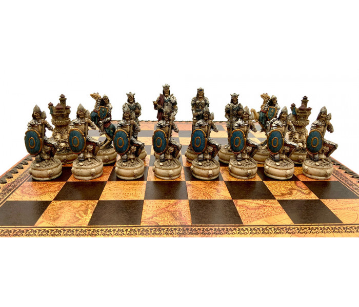Шахматы и нарды Italfama Skeletons Marrone, 35 x 35 см, фигуры полистоун (R70637+219MAP)