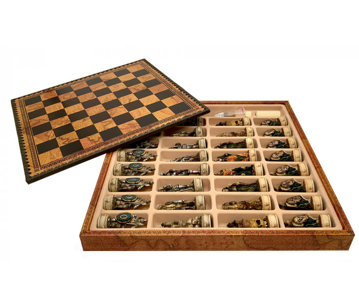 Шахматы и нарды Italfama Skeletons Marrone, 35 x 35 см, фигуры полистоун (R70637+219MAP)