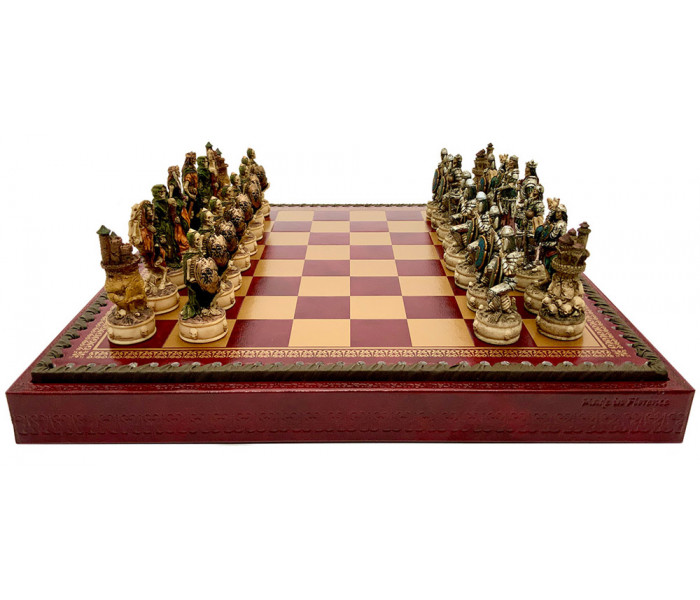 Шахи та нарди Italfama Skeletons Rosso, 35 x 35 см, фігури полістоун (R70637+219GR)