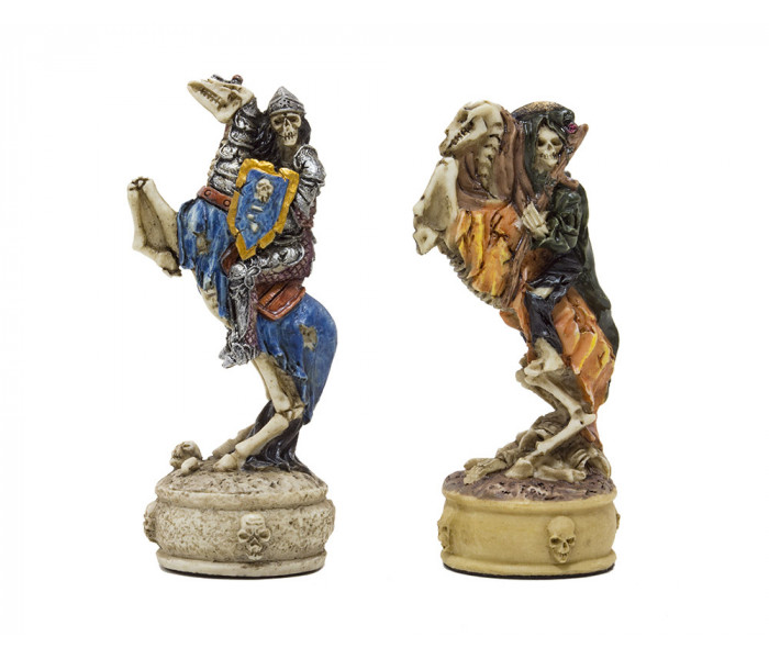 Шахи та нарди Italfama Skeletons Rosso, 35 x 35 см, фігури полістоун (R70637+219GR)