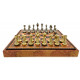 Шахматы и нарды Italfama Staunton Marrone Carta, 35 x 35 см, фигуры цинк, латунь, никель (70M+219MAP)