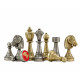 Шахматы и нарды Italfama Staunton Marrone Carta, 35 x 35 см, фигуры цинк, латунь, никель (70M+219MAP)