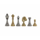 Шахматы и нарды Italfama Staunton Marrone Carta, 35 x 35 см, фигуры цинк, латунь, никель (70M+219MAP)