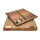 Шахматы и нарды Italfama Staunton Marrone Carta, 35 x 35 см, фигуры цинк, латунь, никель (70M+219MAP)
