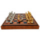 Шахматы и нарды Italfama Staunton Marrone, 35 x 35 см, фигуры цинк, золото, серебро (70G+209L)