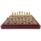 Шахматы и нарды Italfama Staunton Rosso, 35 x 35 см, фигуры цинк, латунь, никель (70M+219GR)