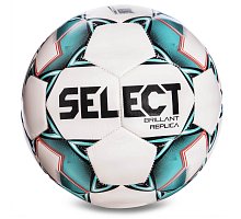 Фото М’яч футбольний №4 SELECT BRILLANT REPLICA NEW (PVC 1000, шов, білий-зелений)
