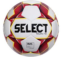 Фото М’яч футбольний №5 SELECT TEMPO TB IMS (FPUS-T 1600, білий-червоний) TEMPO-WR