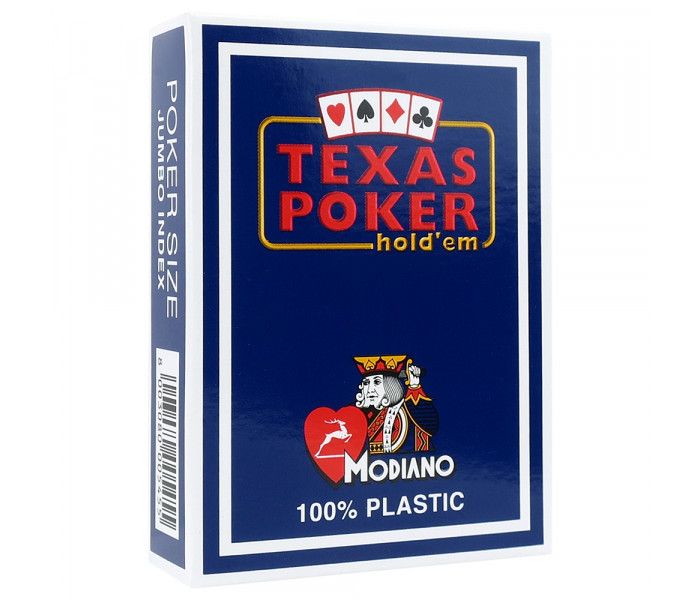 Профессиональные пластиковые карты Modiano Texas Poker, blue