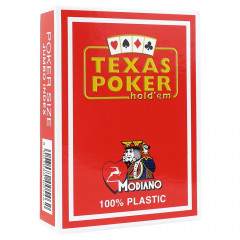 Профессиональные пластиковые карты Modiano Texas Poker, Red