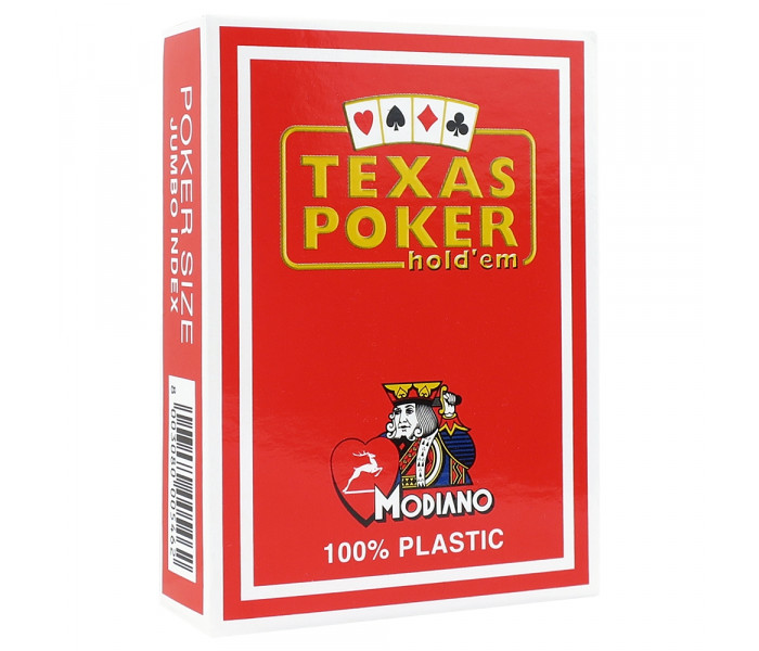 Профессиональные пластиковые карты Modiano Texas Poker, Red