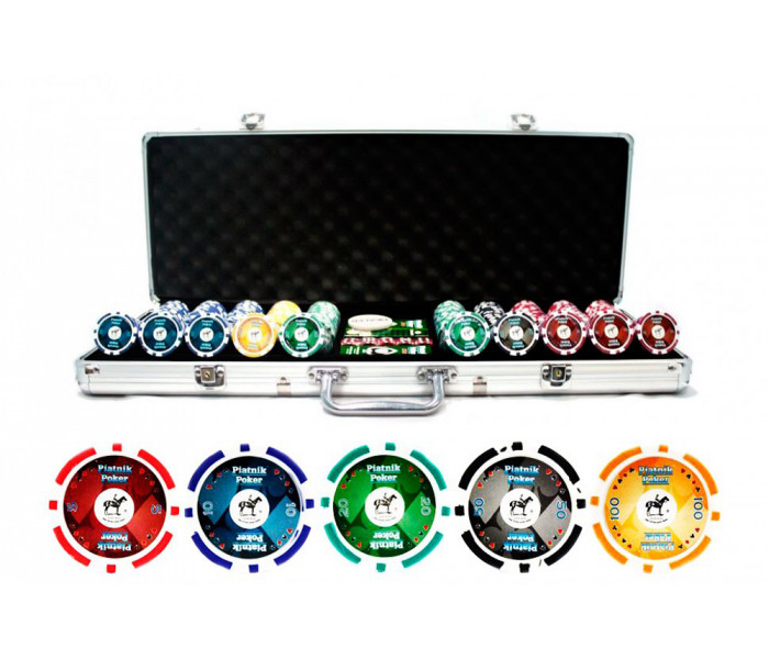 Покерный набор на 500 фишек с номиналом Pro Poker Piatnik. 14g-chips