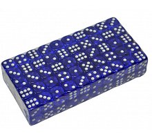 Фото Кости игральные (100 шт) 14 мм синие прозрачные скругленные