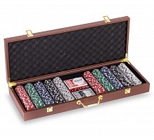 Фото УЦІНКА! Покерний набір на 500 фішок у шкіряному кейсі, номінал 1-100