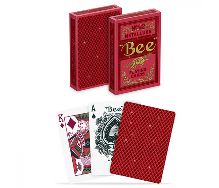 Игральные карты Bee Red Metalluxe