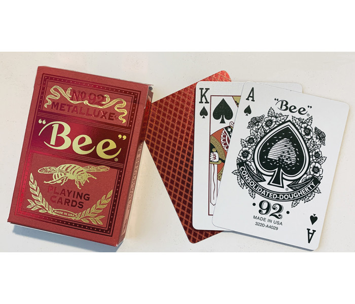 Игральные карты Bee Red Metalluxe