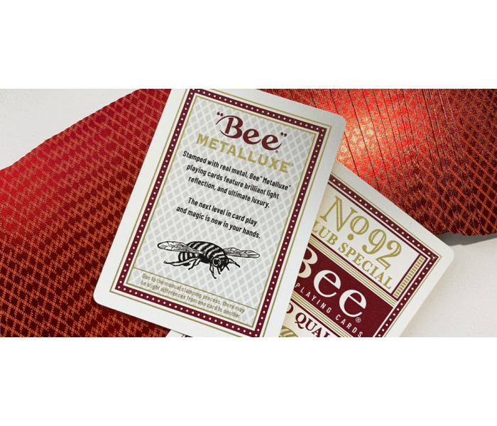 Игральные карты Bee Red Metalluxe
