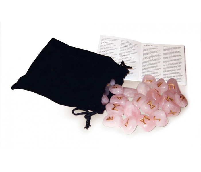 Руны Розовый кварц с гравировкой - Rose Quartz Runes. Lo Scarabeo (RUNE03)