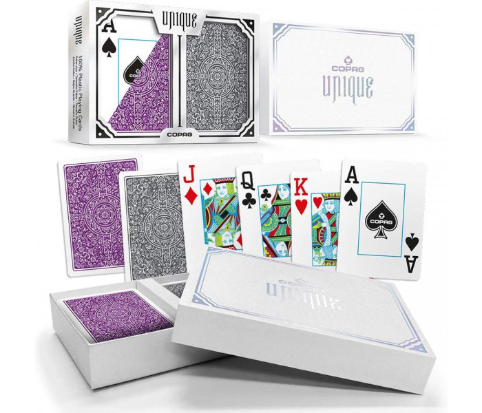 Подарочный набор карт Copag 100% пластик Poker Size (Purple/Grey)