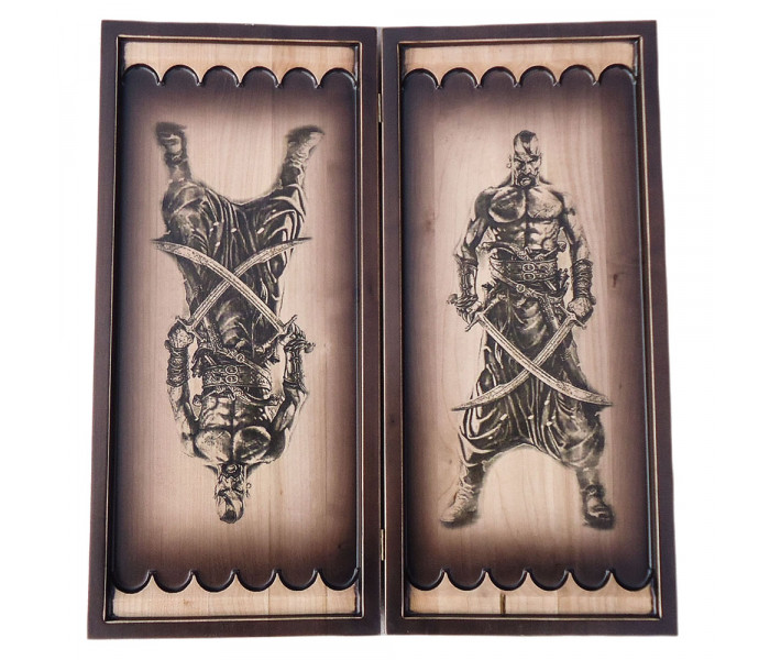 Нарди дерев’яні різьблені Запорізька січ, 50 х 46 см