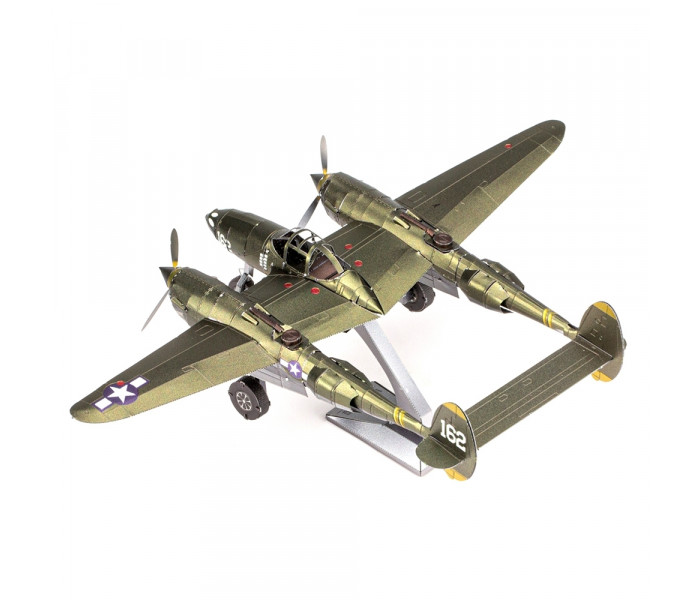 Металева збірна 3D модель Винищувач Lockheed P-38 Lightning, Metal Earth (ICX143)