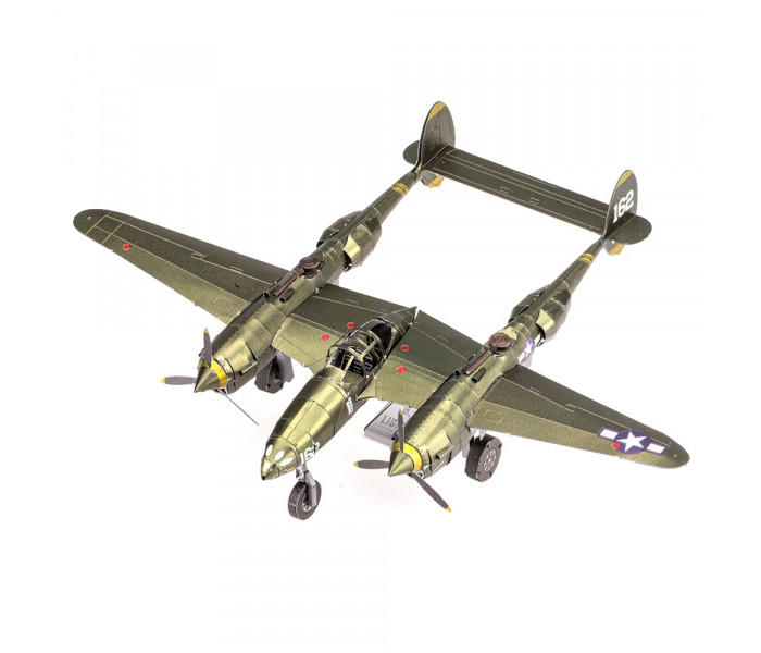 Металева збірна 3D модель Винищувач Lockheed P-38 Lightning, Metal Earth (ICX143)