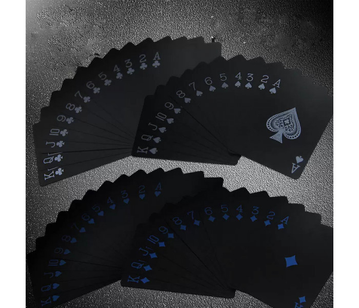 Чорні пластикові карти Win King Poker (Blue Face)