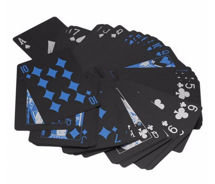 Чорні пластикові карти Win King Poker (Blue Face)
