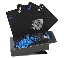 Фото Черные пластиковые карты Win King Poker (Blue Face)
